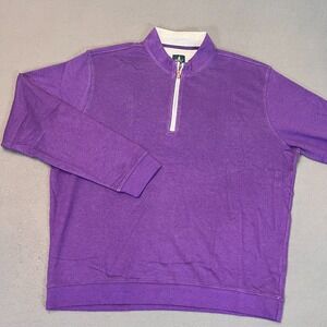 Johnnie-O Mens Sz XL Sully Quarter Zip Pullover Wrinkle Resistant Purple 1 Modal
